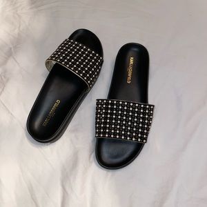 Karl Lagerfeld slip on sandals size 10